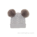 Kinder pompom Winter warmer Strickhut mit Futter